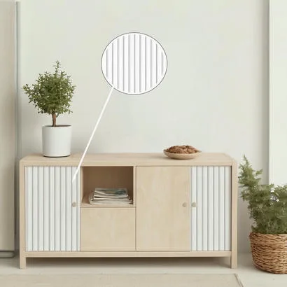 Selbstklebende Holzoptik Tapete, Weiß – Bild 4